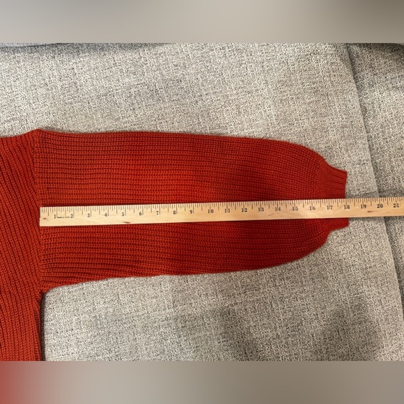 Zaful Forever Young Orange Cropped Turtleneck Dropped Shoulder Sweater Sz 8 - Picture 12 of 14